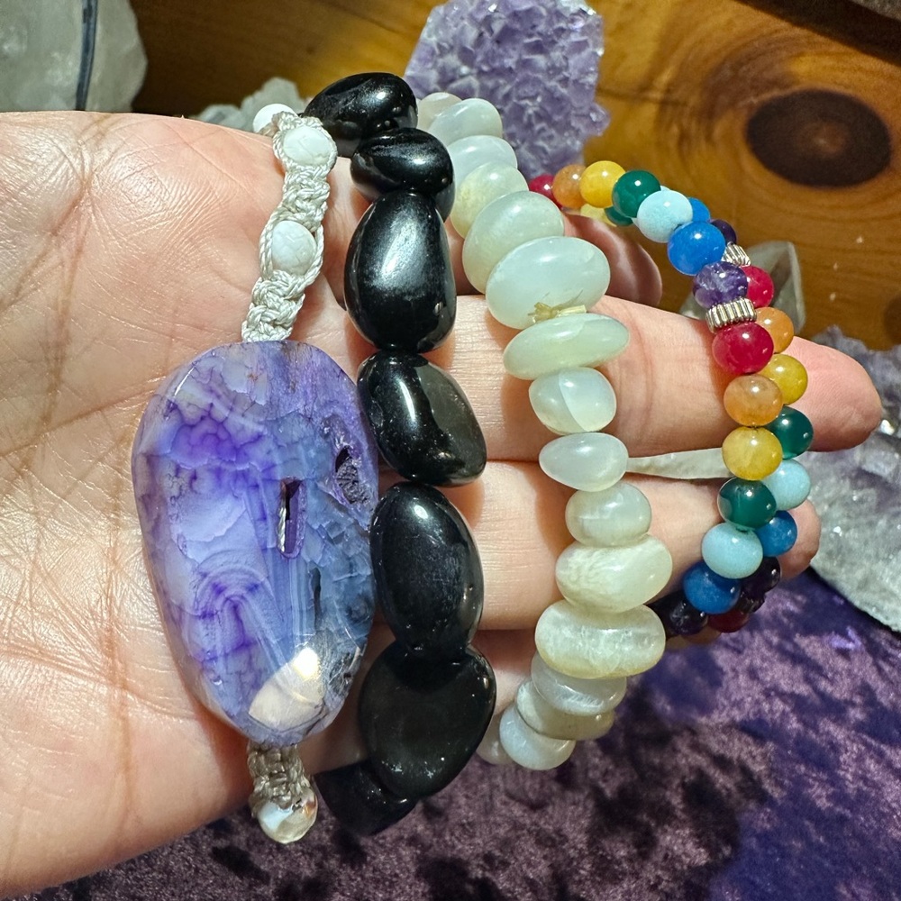 Crystal Bracelet Bundle - 4 Stretch Adjustable Br… - image 2